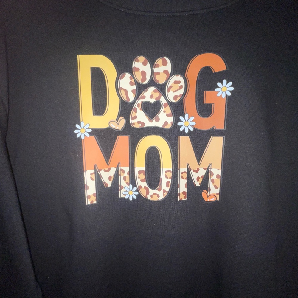 Dog Mom Black Custom Sweatshirt